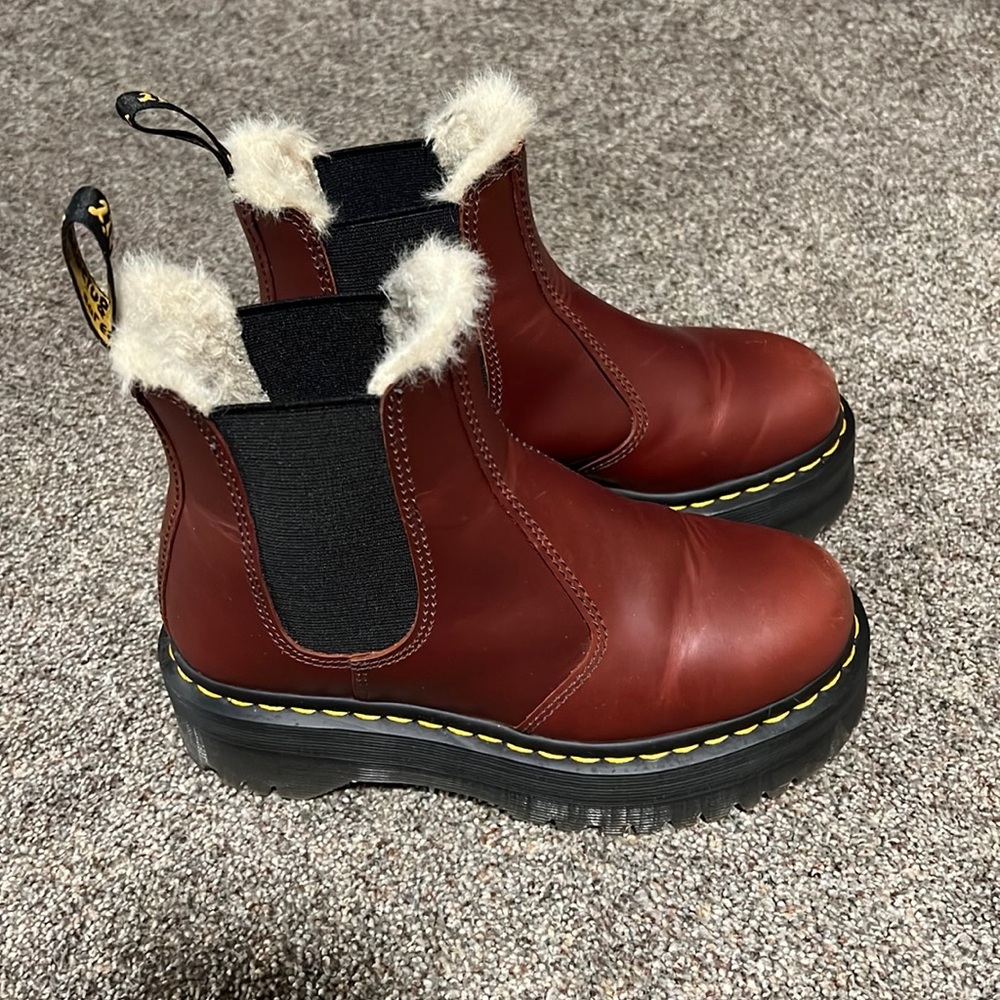 Doc Martens Brown Platform with Fur Inside